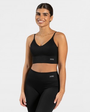 Teveo Elegant Cross Top Schwarz | ZMUGSE-541