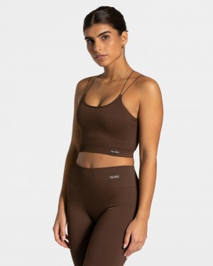 Teveo Elegant Strap Top Dunkelbraun | RLHDSE-651