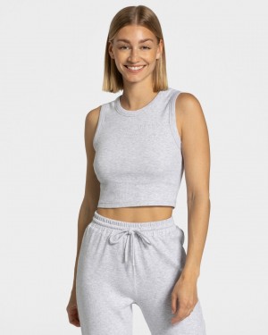 Teveo Lounge Crop Top Hellgrau | XDSEBT-165