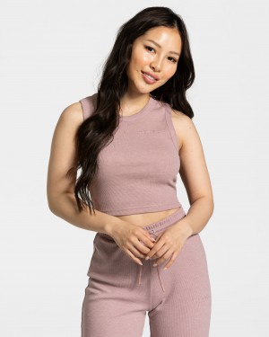 Teveo Lounge Crop Top Rosa | QAFMNW-693