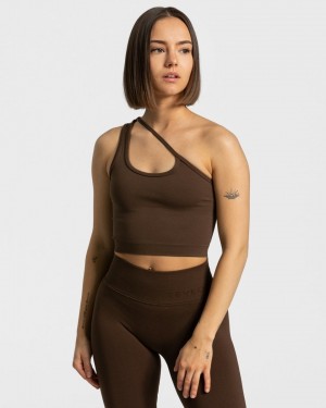 Teveo Sassy One Shoulder Top Braun | ZANFWH-857