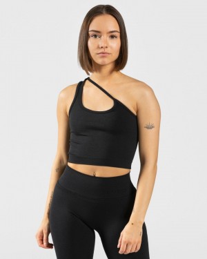 Teveo Sassy One Shoulder Top Schwarz | MYSHPQ-904