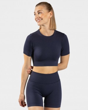 Teveo Sensation Crop Top Dunkelblau | KYTVSB-917