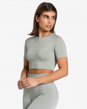 Teveo Sensation Crop Top Gray | RUQXGZ-394