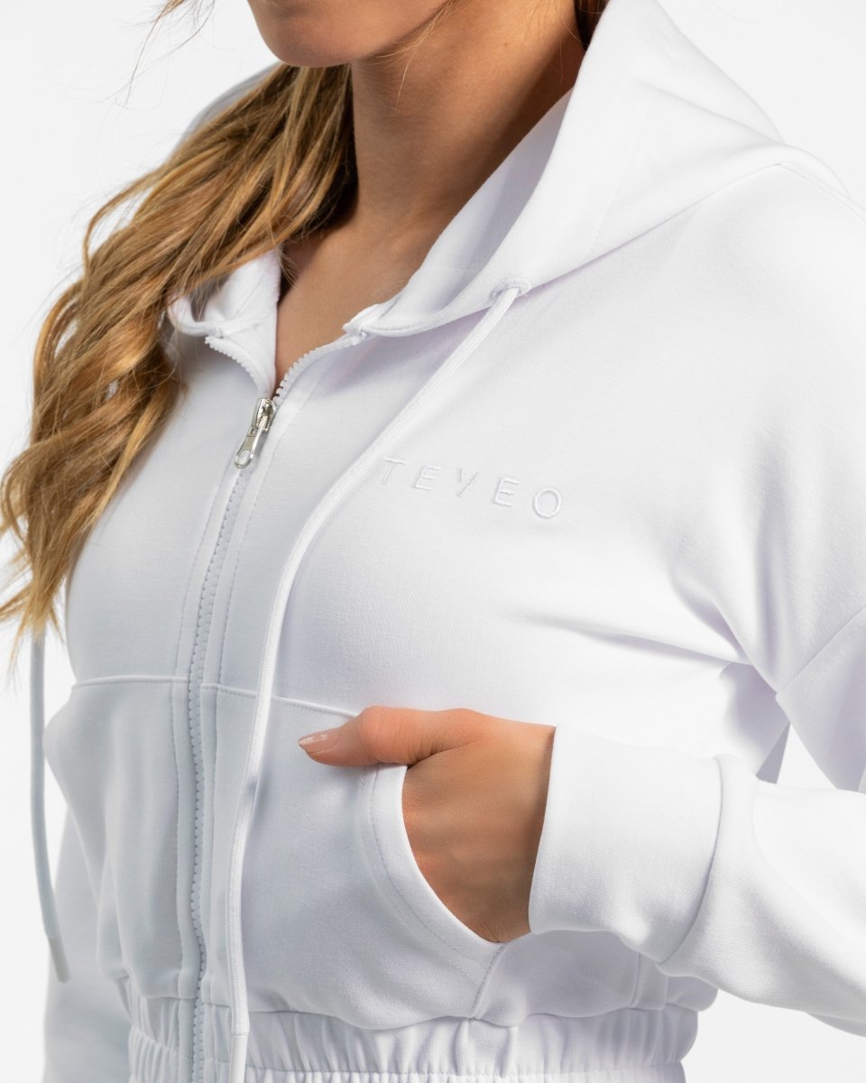 Teveo Classic Zip Hoodie Weiß | BVIEWX-897