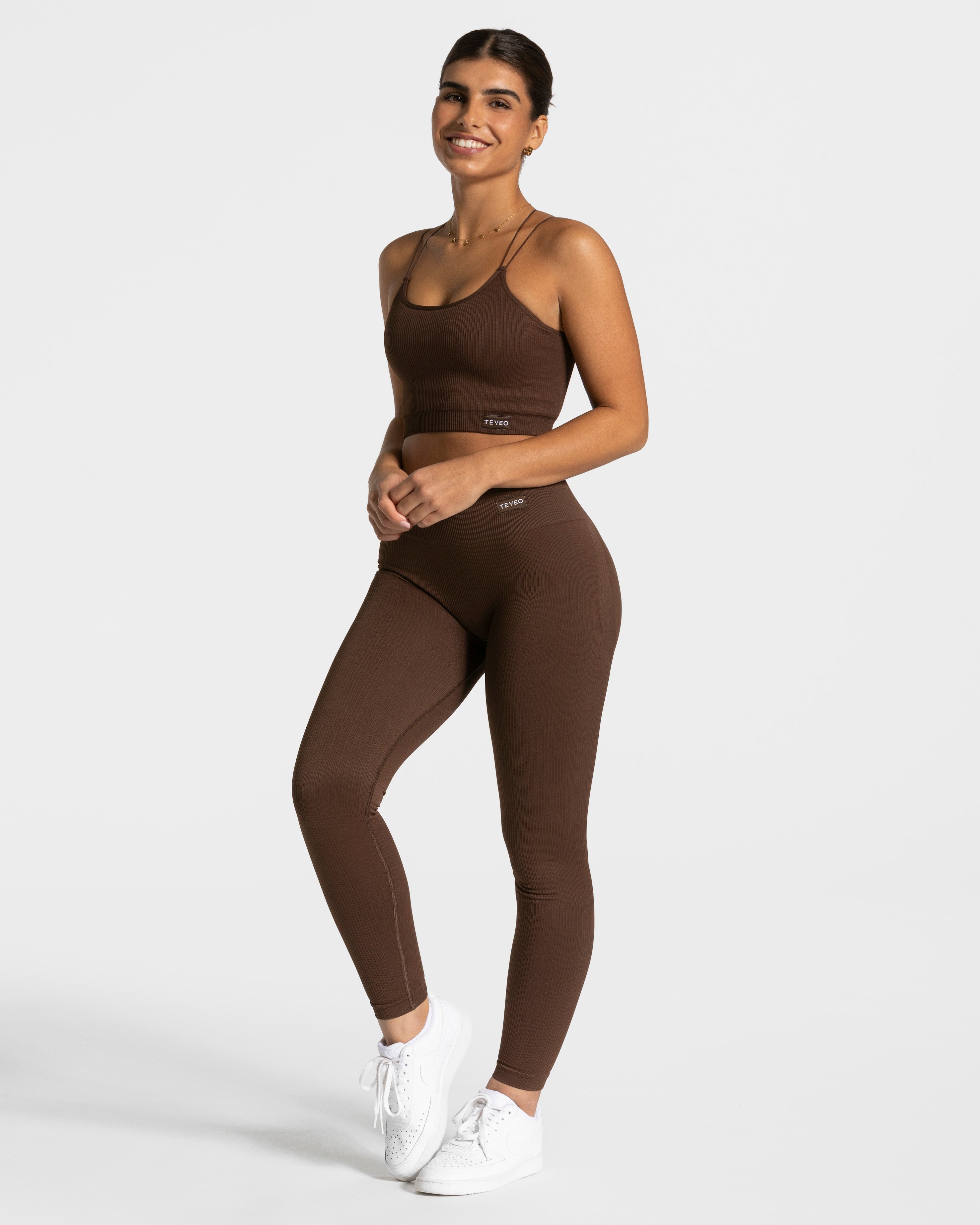 Teveo Elegant Strap Top Dunkelbraun | RLHDSE-651