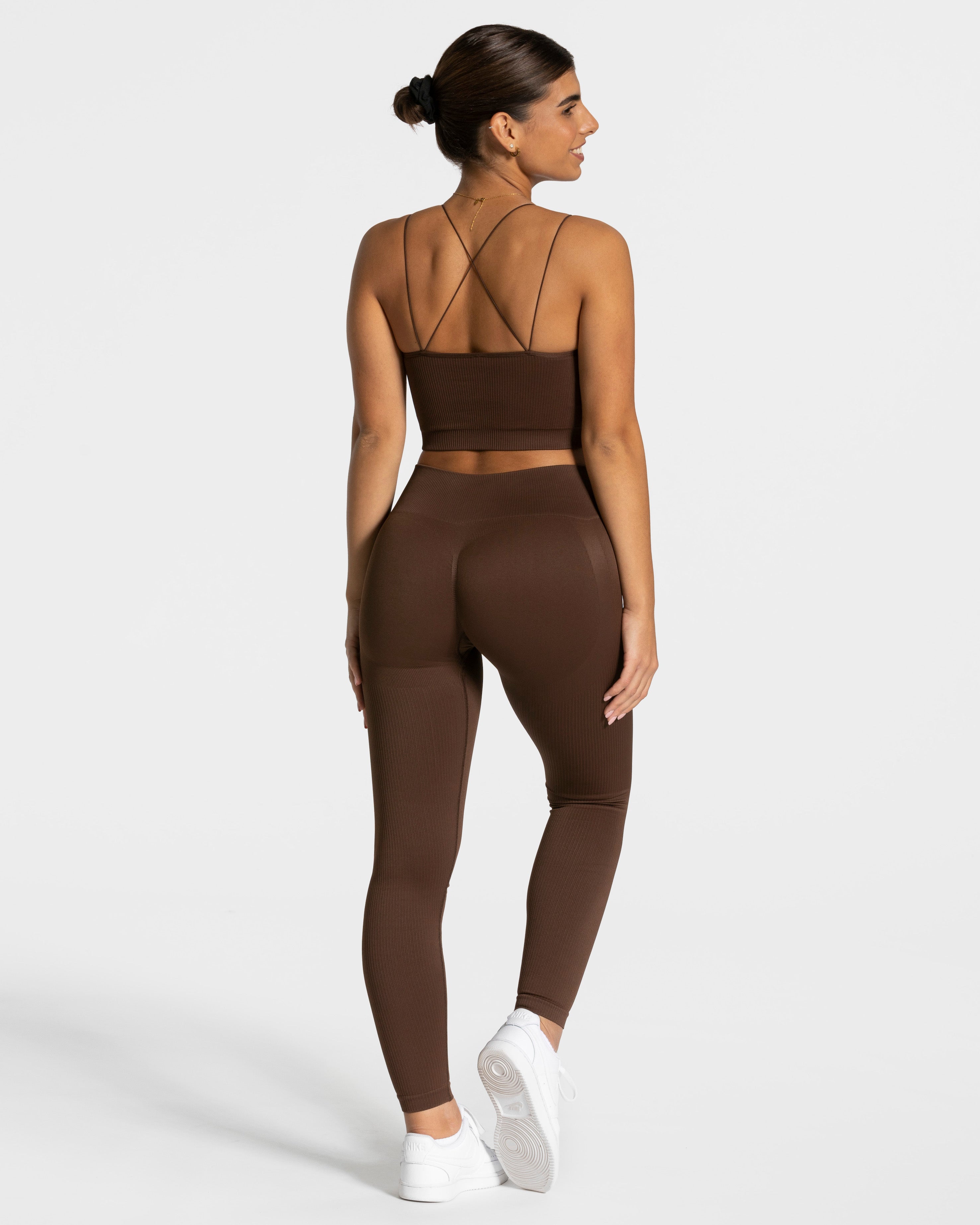 Teveo Elegant Strap Top Dunkelbraun | RLHDSE-651