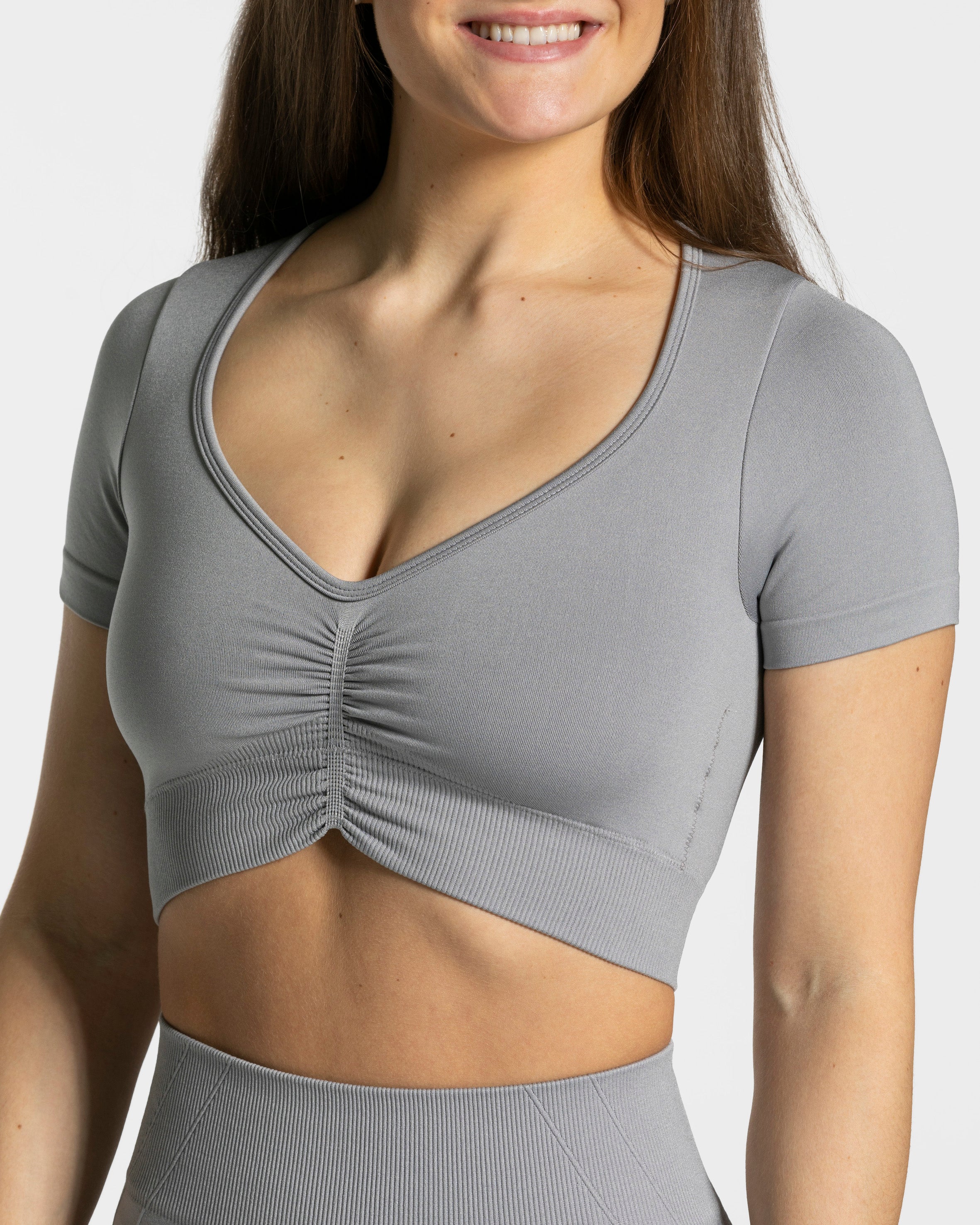 Teveo Focus Crop Top Gray | UIGFKZ-478