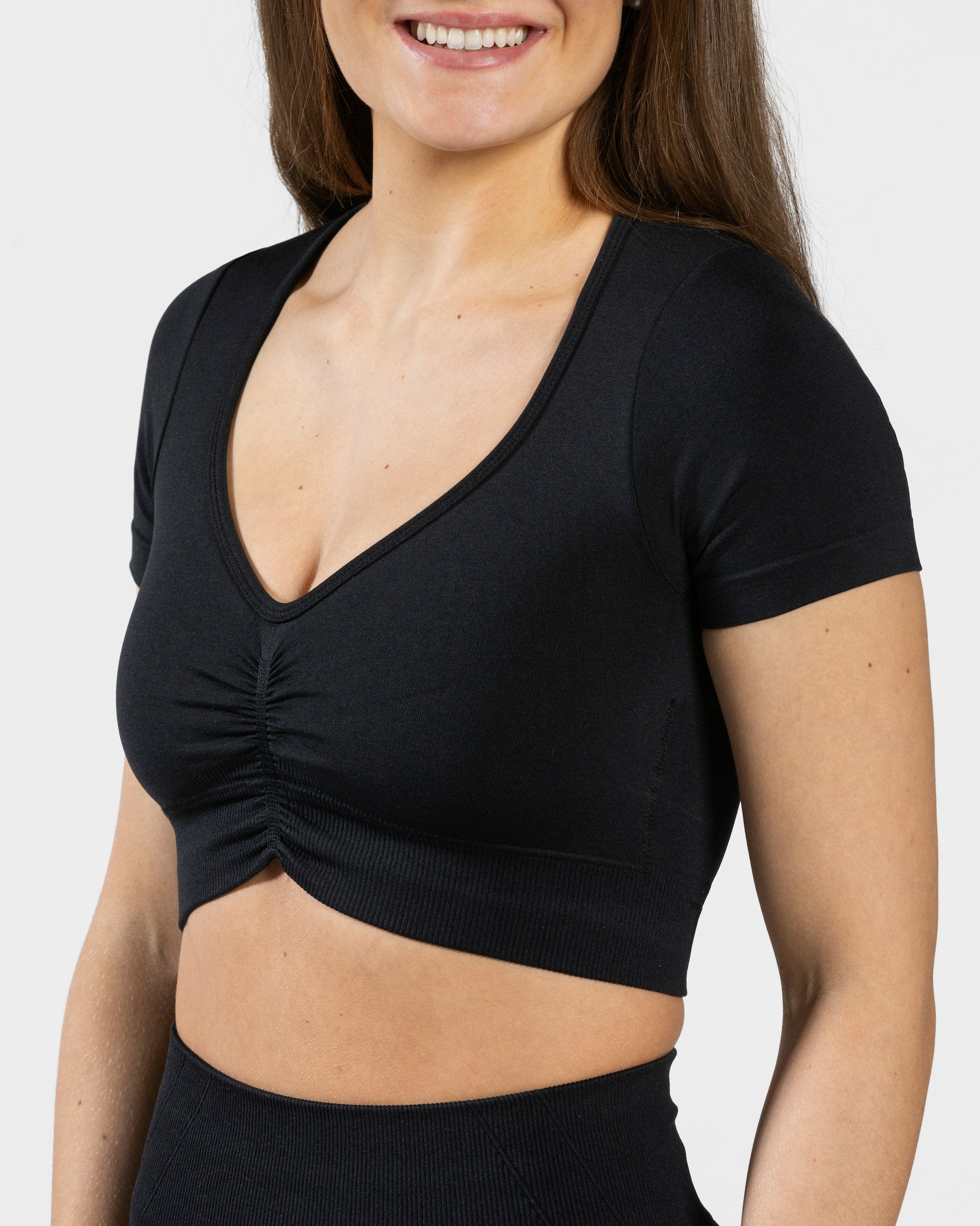 Teveo Focus Crop Top Schwarz | THRWMY-549