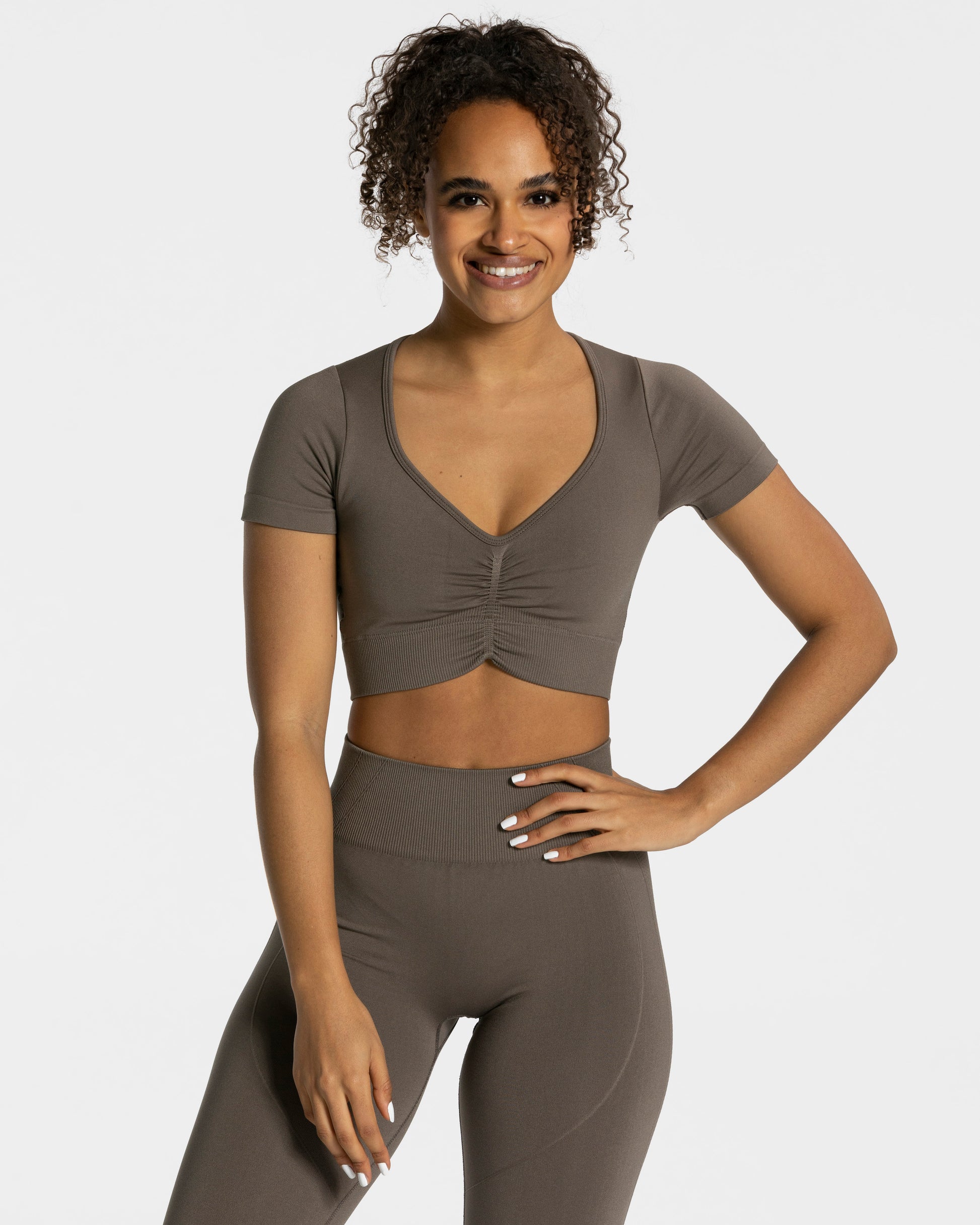 Teveo Focus Crop Top Taupe | NYTFOW-836