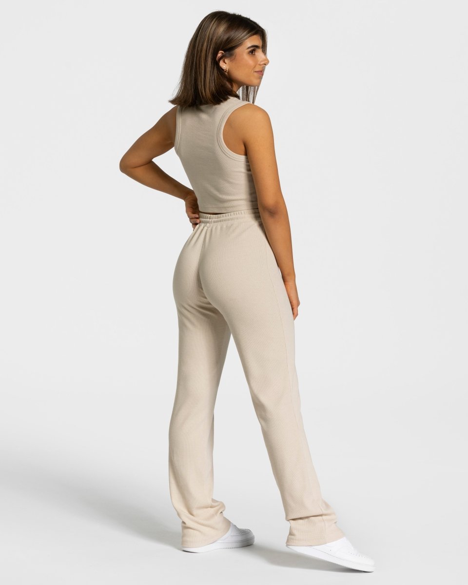 Teveo Lounge Crop Top Beige | UMXGQP-016