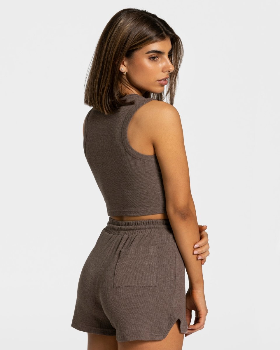Teveo Lounge Crop Top Dunkelbraun | PGBKRM-306