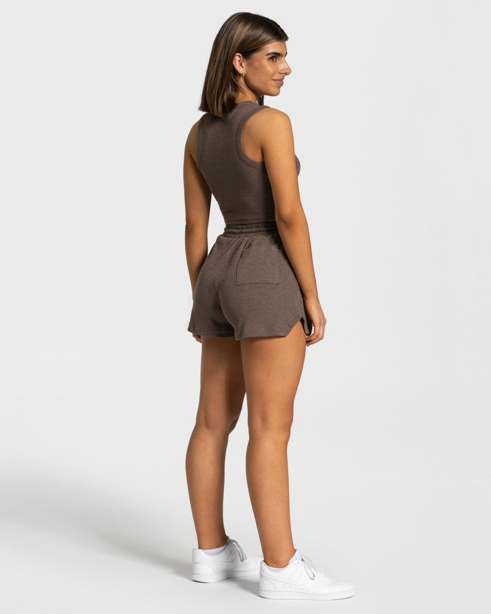 Teveo Lounge Crop Top Dunkelbraun | PGBKRM-306