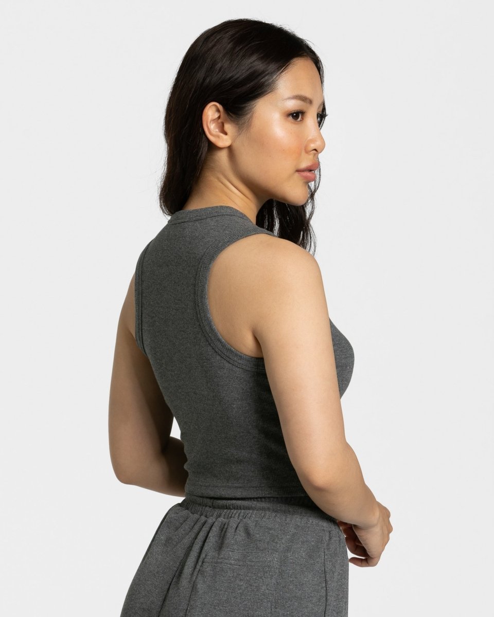 Teveo Lounge Crop Top Dunkelgrau | VNGKHQ-176