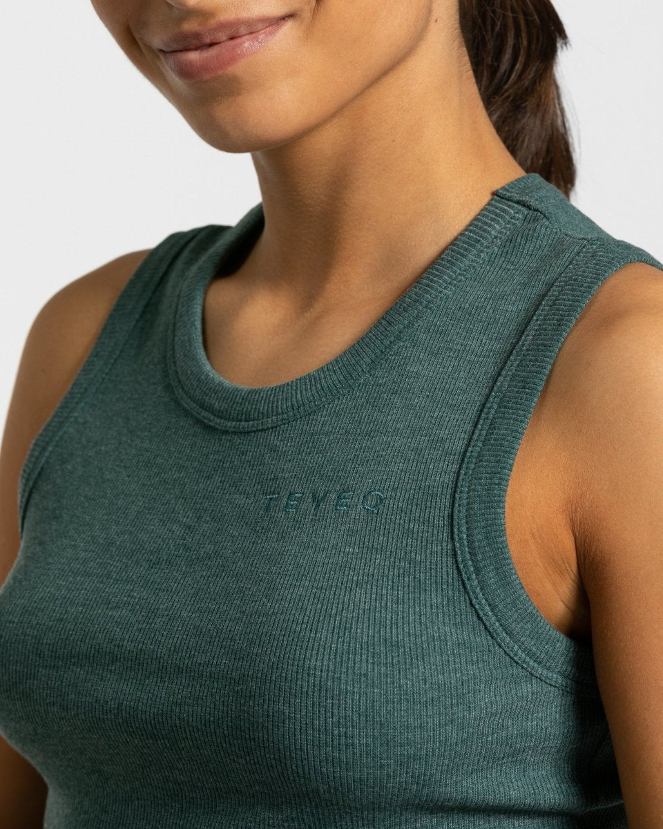 Teveo Lounge Crop Top Dunkelgrün | QYSUZB-208