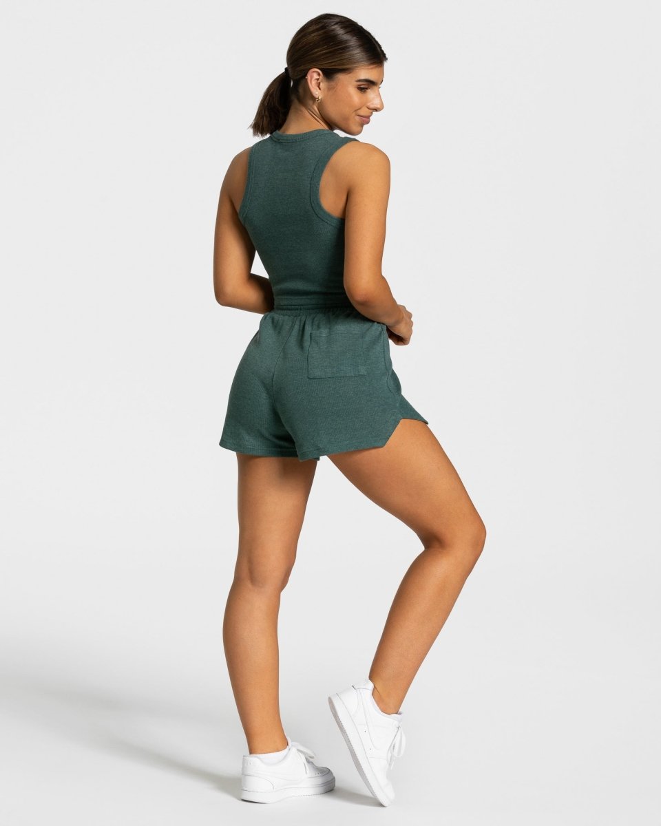 Teveo Lounge Crop Top Dunkelgrün | QYSUZB-208
