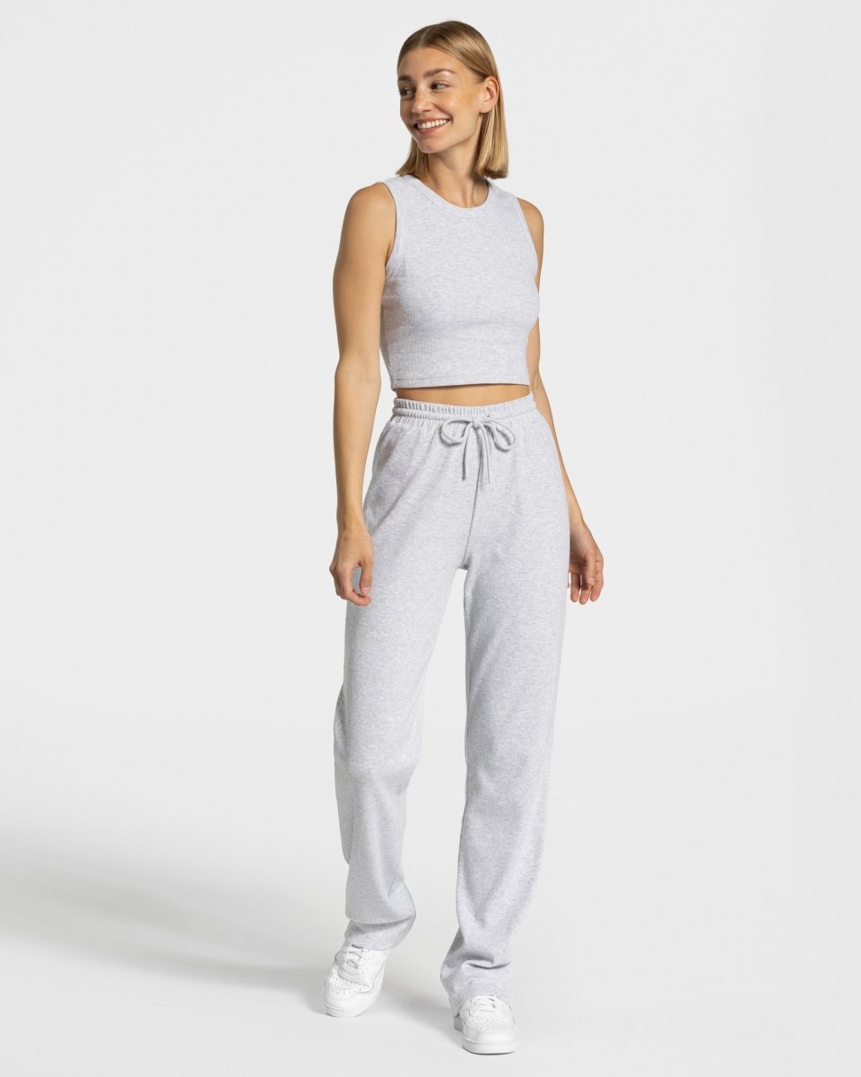 Teveo Lounge Crop Top Hellgrau | XDSEBT-165