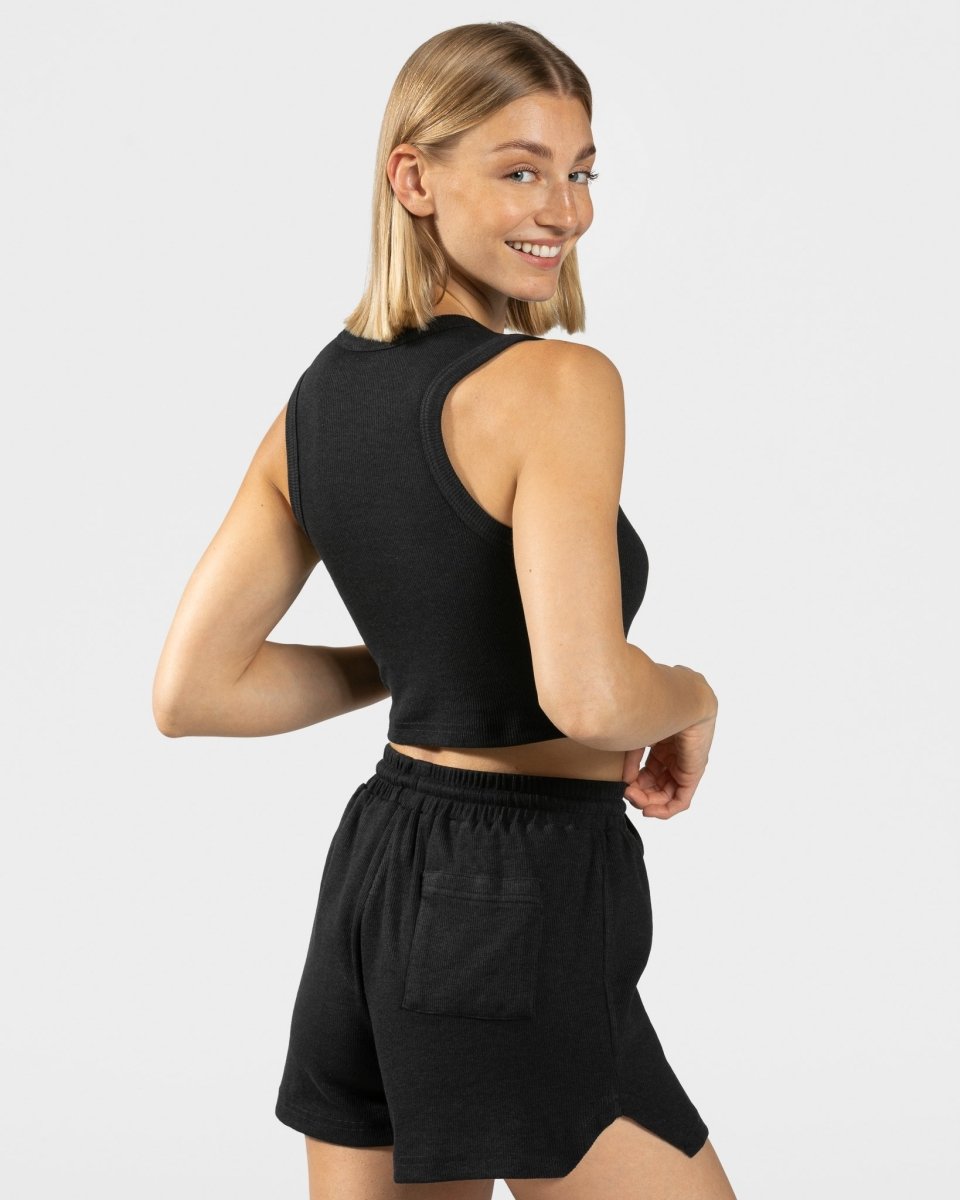 Teveo Lounge Crop Top Schwarz | DCLFYW-784
