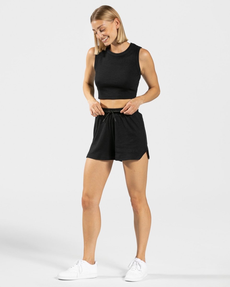 Teveo Lounge Crop Top Schwarz | DCLFYW-784