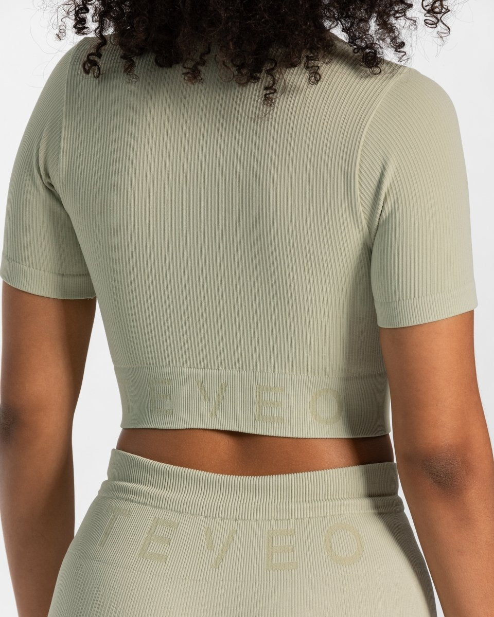 Teveo Ribbed Crop Top Salbei | IZEGHA-649