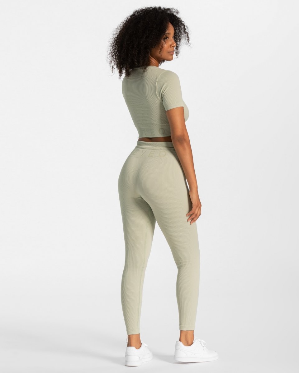 Teveo Ribbed Crop Top Salbei | IZEGHA-649