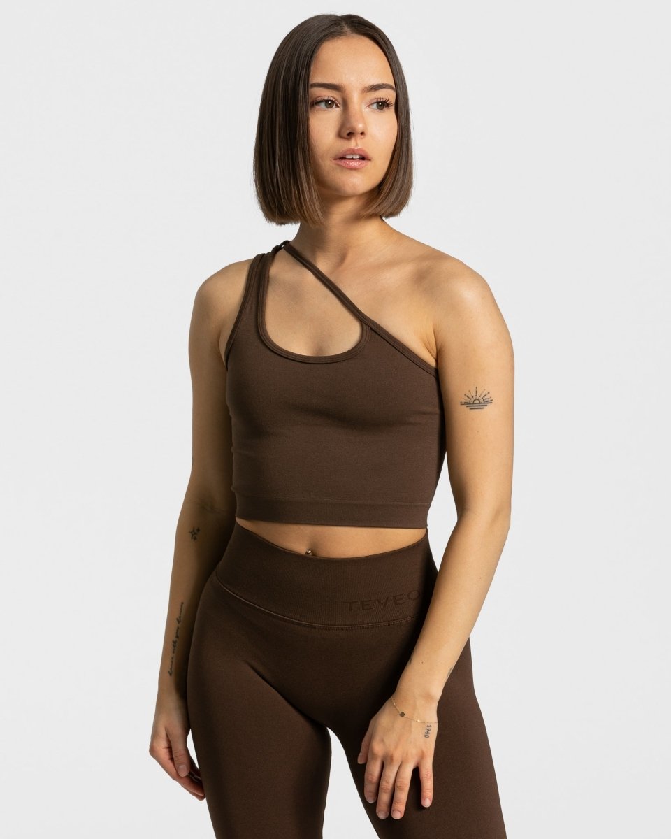 Teveo Sassy One Shoulder Top Braun | ZANFWH-857