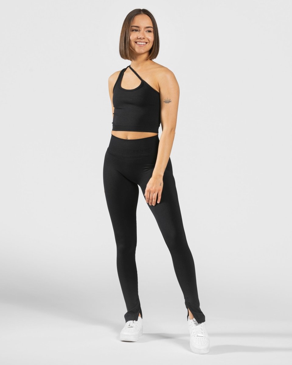 Teveo Sassy One Shoulder Top Schwarz | MYSHPQ-904