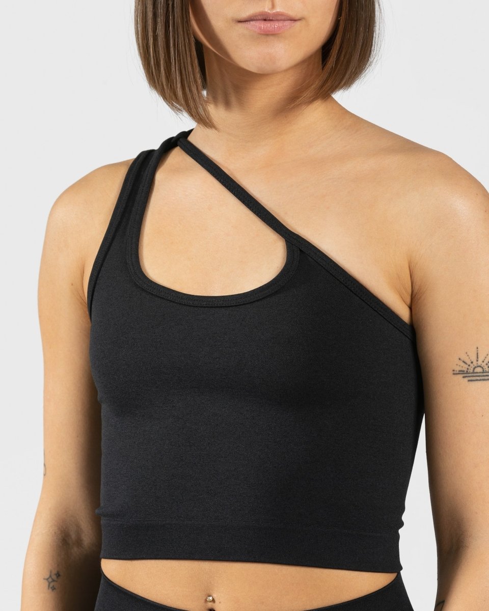 Teveo Sassy One Shoulder Top Schwarz | MYSHPQ-904