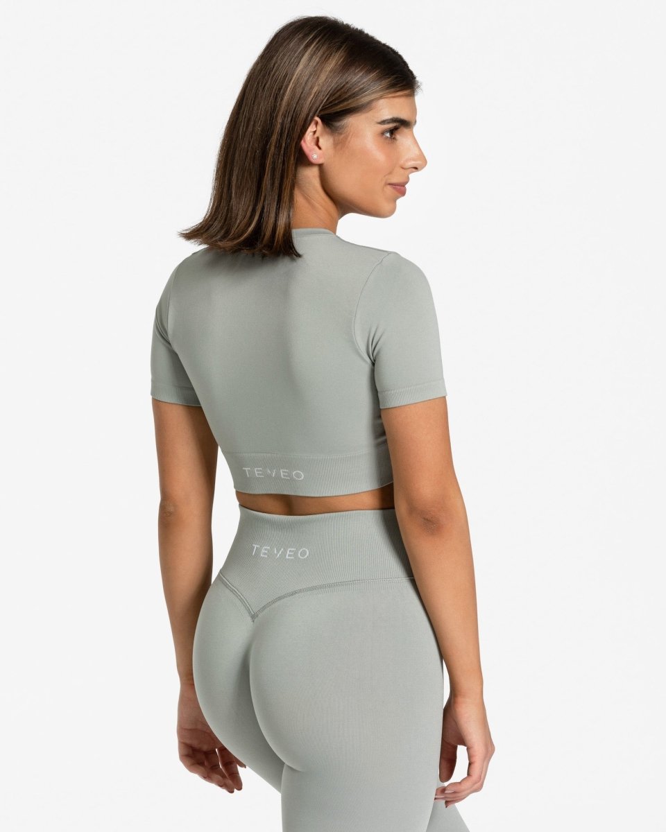 Teveo Sensation Crop Top Gray | RUQXGZ-394
