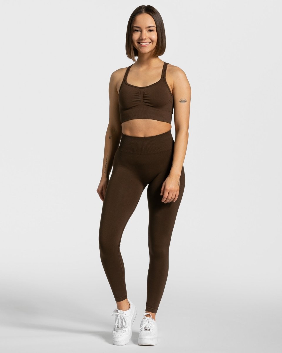 Teveo Timeless Scrunch Leggings Dunkelbraun | WFUOHI-275